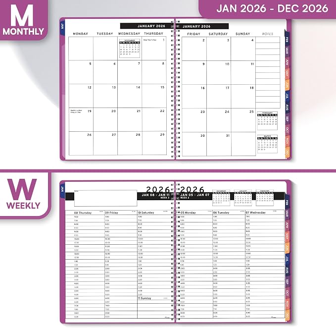 Ensight 2026 Appointment Book and Planner 6.5" x 8.5" Large Hourly Weekly Daily - Image 4