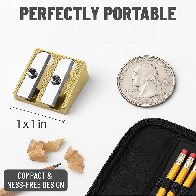 Mr. Pen- Handheld Metal Pencil Sharpener, 6 Pack | 2-Hole Dual Size - Image 6