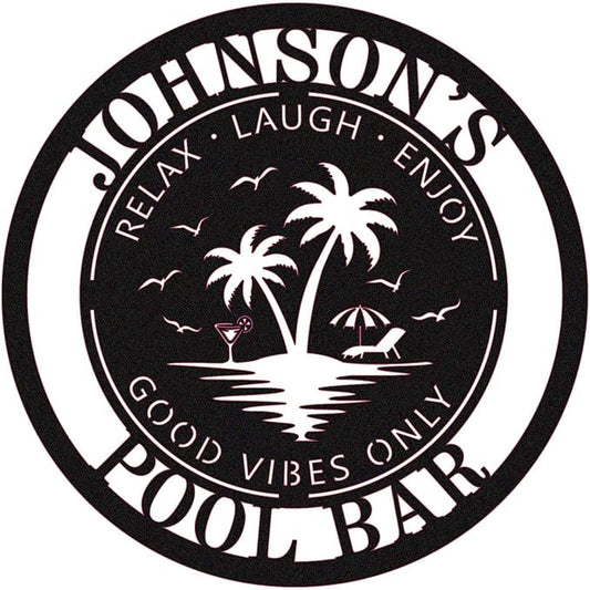Personalized LED Metal Pool Bar Sign, Poolside Neon Bar Signs by HYTSIGN