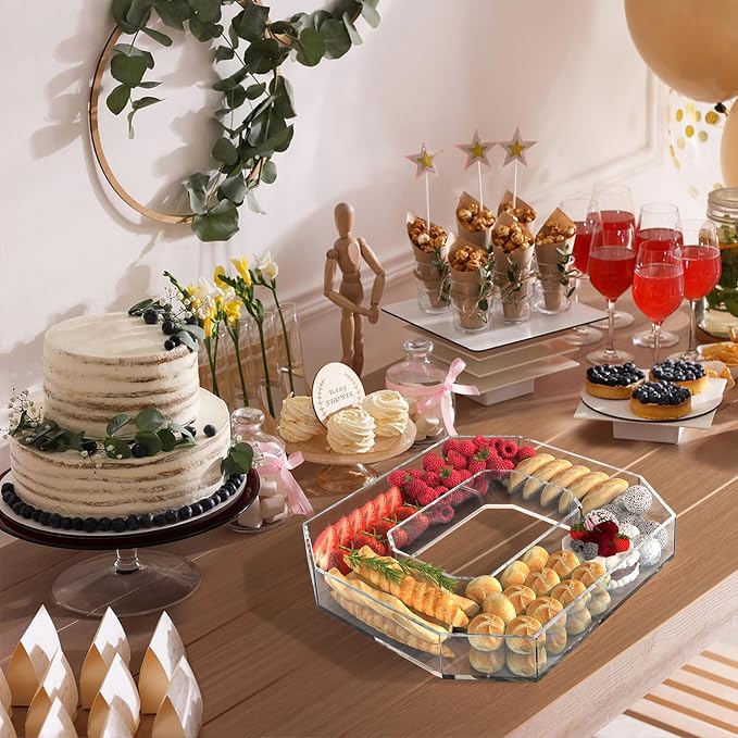 11" Acrylic Number Charcuterie Tray, Fillable Number Charcuterie Box - Image 6