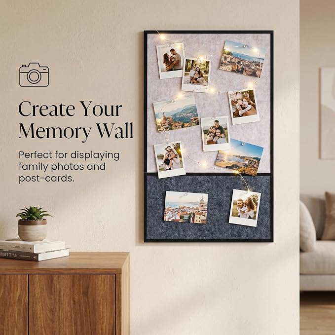 Felt Bulletin Board 23.6 x 15.7 Inch – Black Frame, Corkboard Alternative - Image 4