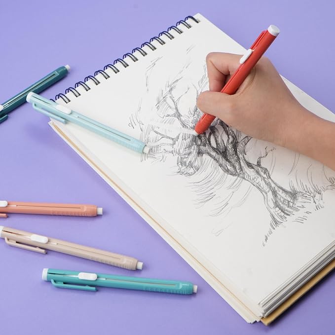 Mr. Pen- Retractable Mechanical Eraser Pens, 6 Pack, Coral Colors | Latex-Free - Image 8