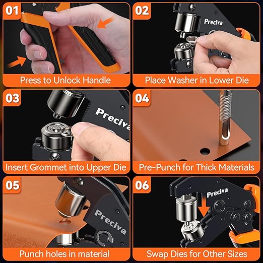 Preciva 3-Size Grommet Tool Kit - Image 6