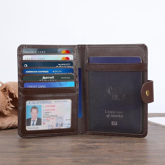 Polare Luxury RFID Blocking Leather Passport Holder Travel Wallet - Image 7