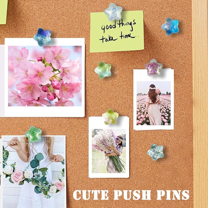 36 Colored Star Push Pins, Cute Push Pins Thumbtacks - Image 6