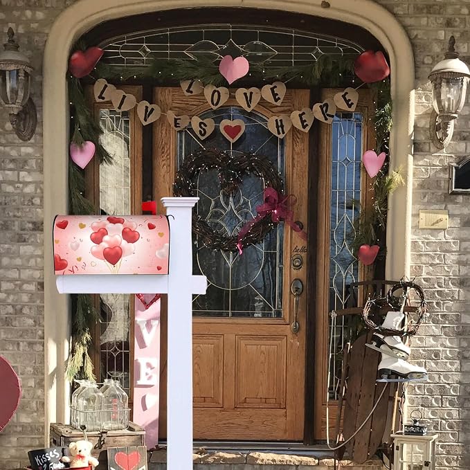 Valentine's Day Heart Shape Balloon Magnetic Mailbox Cover - Image 2