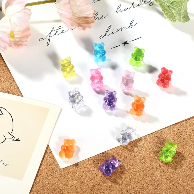 36 Pieces 9 Colors Fun Push Pins, Cute Bears Push Pins, Decorative Thumb Tacks - Image 4