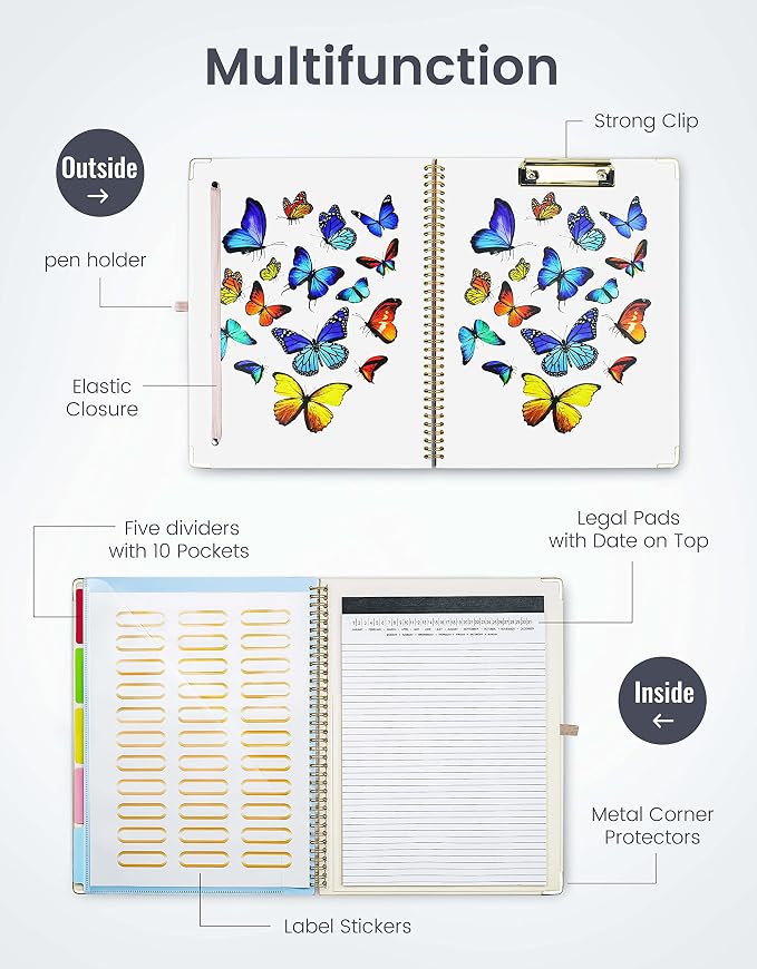 Mymazn Clipboard Folder with Notepad – 5-Pack Clipboard Folio with Storage & 10 - Image 2