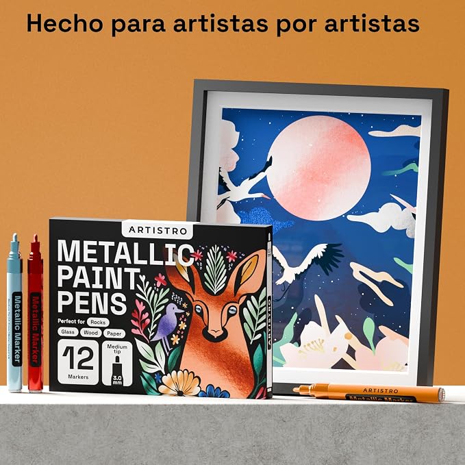 ARTISTRO 12 Metallic Paint Pens - Image 6
