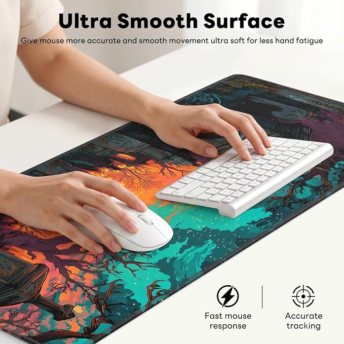 Desk Mat, Big Desk Pad, 31.5x11.8 Inches Extended Big Gaming Mouse Pad - Image 5