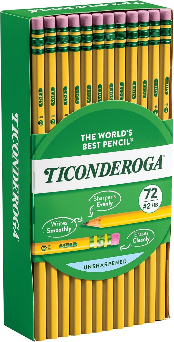 Ticonderoga Wood-Cased Pencils, Unsharpened, 2 HB Soft - Image 5