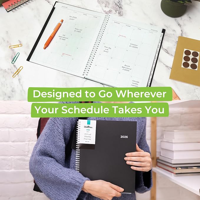 Walldeca 2026 Planner, Weekly & Monthly View Spiral Bound - Image 7