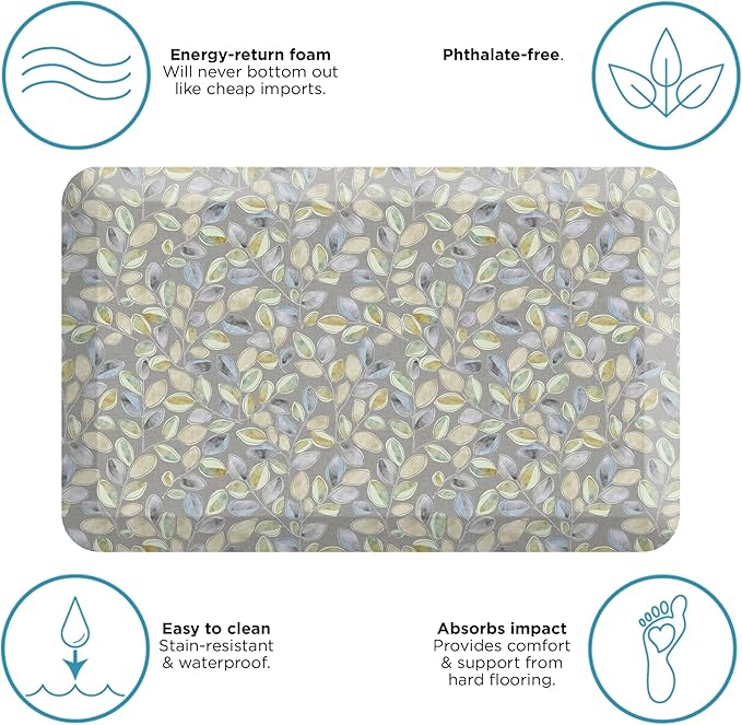 GelPro Anti-Fatigue Designer Comfort Kitchen Floor Mat Orchard Grey Lake 20x32-DeskLoop Office