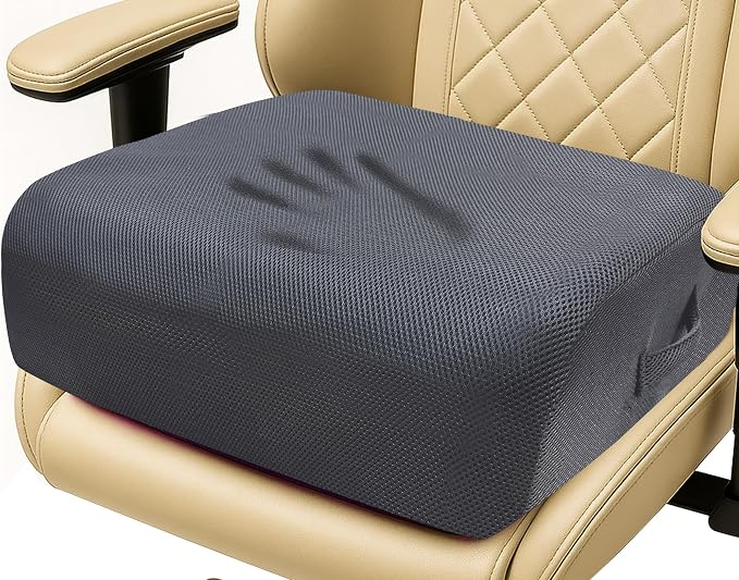 6" Extra Thick Memory Foam Office Chair Cushion – 2-Layer Booster Seat by Unknown