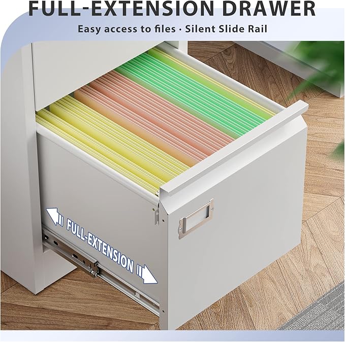 3 Drawer File Cabinet, Filing Cabinets for Home Office, Metal Vertical File Storage Cabinet with Lock, Locking File Cabinet for A4 Legal/Letter, 15" W x 17.7" D x 38.6" H, Assembly Required-DeskLoop Office