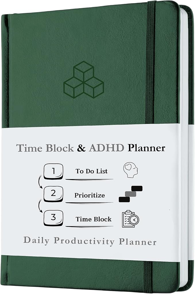 Time Blocking and ADHD Planner by Refine Days. 180 Undated Pages, To Do List by TimelyPlanner