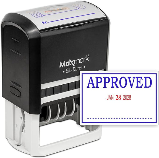 MaxMark Large Self-Inking Rubber Date Office Stamp by Maxmark