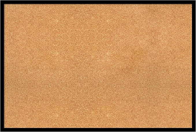 Amanti Art Natural Cork Board for Wall, 25x37 Vision Board with Black Wood Frame, Large Corkboard Office Decor for Home Organization, Modern Contemporary Corkboard Pinboard to display items for home-DeskLoop Office