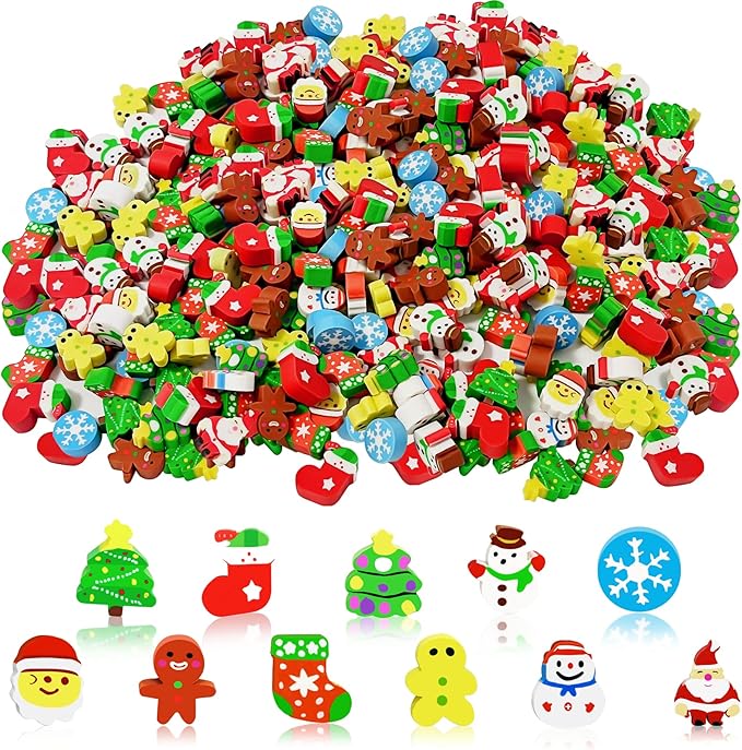 150 Pcs Christmas Mini Erasers for Kids, Cute Small Animal Erasers Bulk for by JUNEBRUSHS