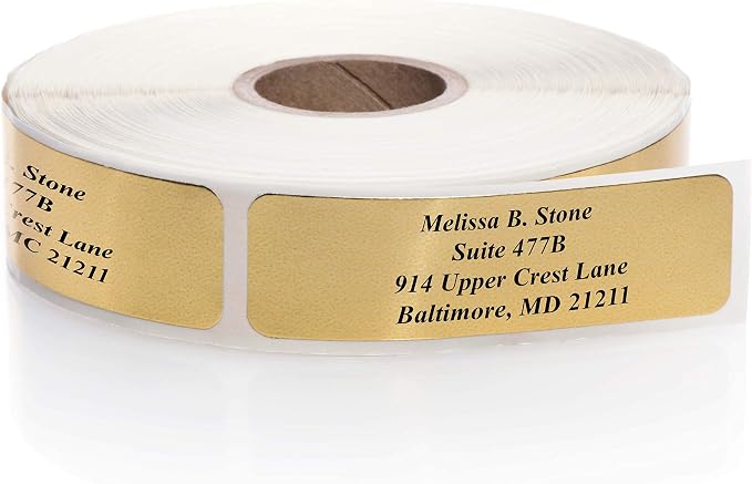 Gold Foil Personalized Return Address Labels Without Dispenser by ArtisticDirect