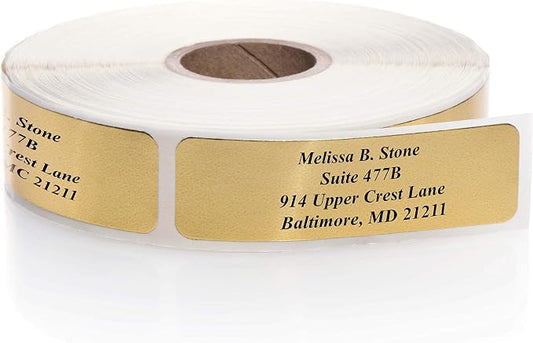 Gold Foil Personalized Return Address Labels Without Dispenser by ArtisticDirect