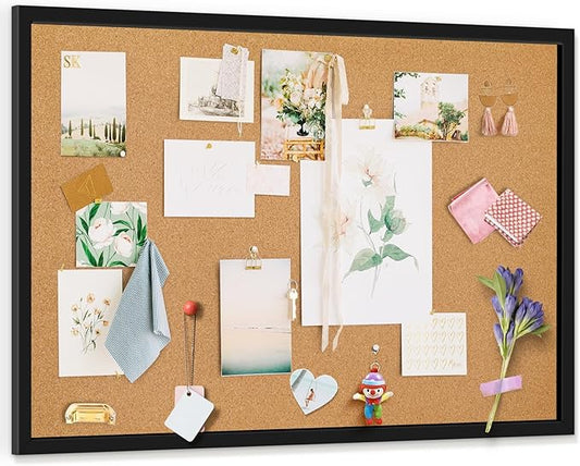 Miratino Large Bulletin Board, 36 "x 24" Cork Boards for Walls with Black Frame, Pin Display Board Vision Board for Home School Office Decor…-DeskLoop Office