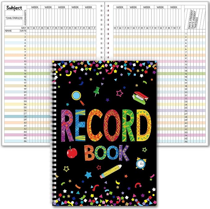 Fuyoooo Teacher Record Book Teacher Grade Books 2026-2027 Spiral Bound Record by Liraitoya