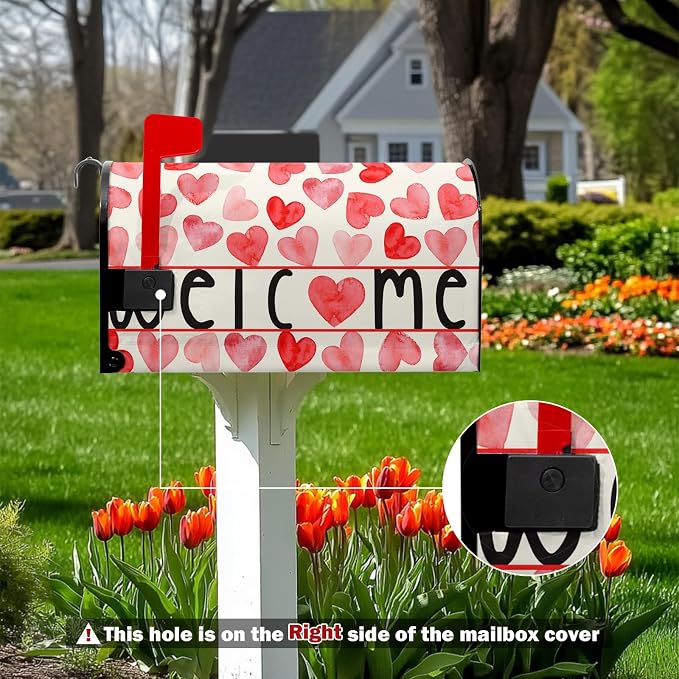 Welcome Valentines Mailbox Cover Magnetic Standard Size 21 x 18 Inch Valentine - Image 3