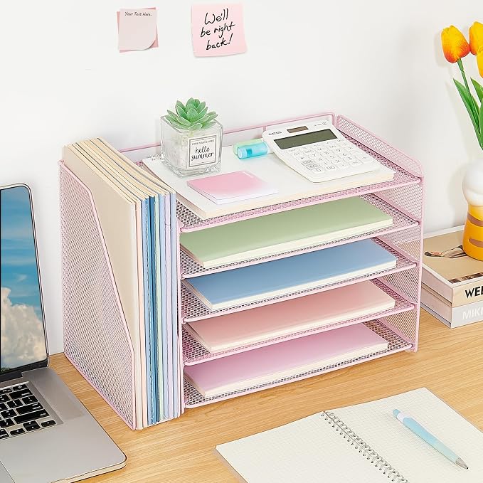OPNICE Desk Organizer, 5-Tier Paper Organizer Letter Tray - Image 4
