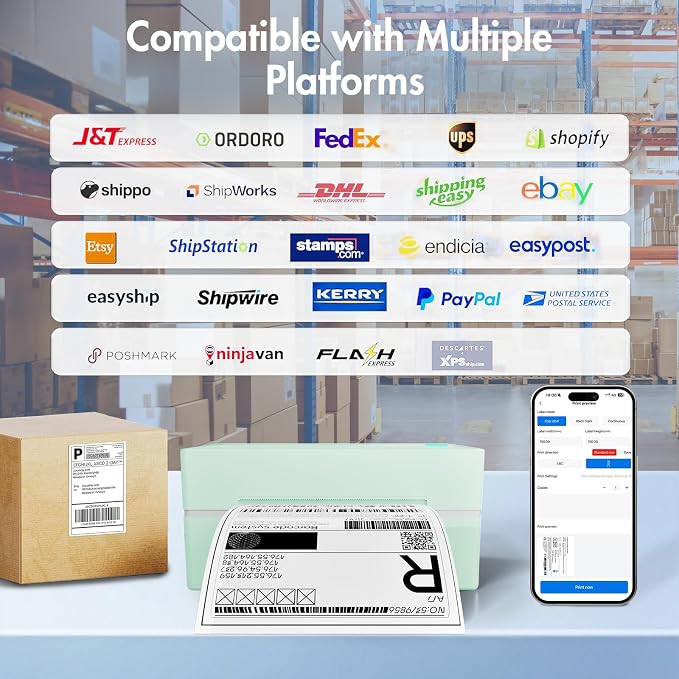 Thermal Shipping Label Printer 4x6 Bluetooth Label Maker - Image 5