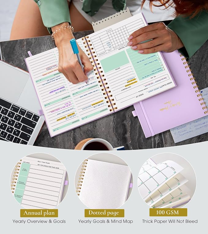 Undated Weekly and Monthly Planner, B5 Large Weekly To Do List Notebook - Image 5
