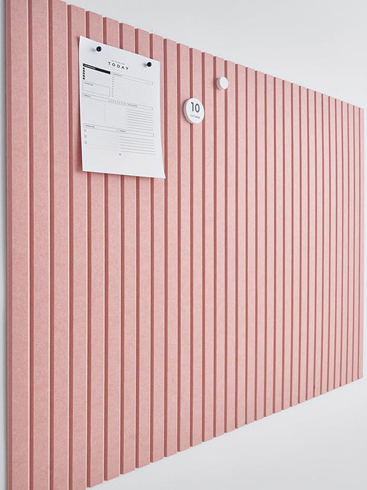 Large Cork Boards for Walls Black Felt Alternative - Slat Wall Paneling, Bulletin Board Tiles for Home Decor, Push Pin Corkboard Organizer for Office or Classroom-12-Pack Panel Kit (Coral)-DeskLoop Office