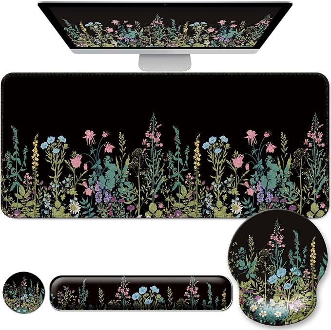 Desk Mat Set + Keyboard and Mouse Pad by VINEBURY