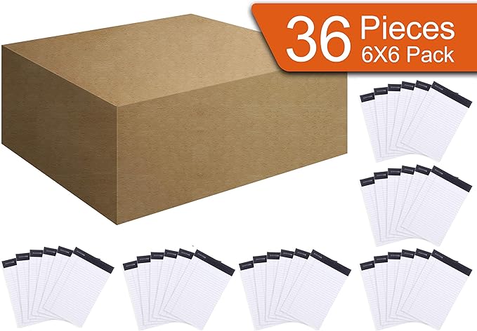 Mintra Office Legal Pads, ((xBasic, 5in x 8in, Narrow (White), 36pk (6-6pks))-DeskLoop Office