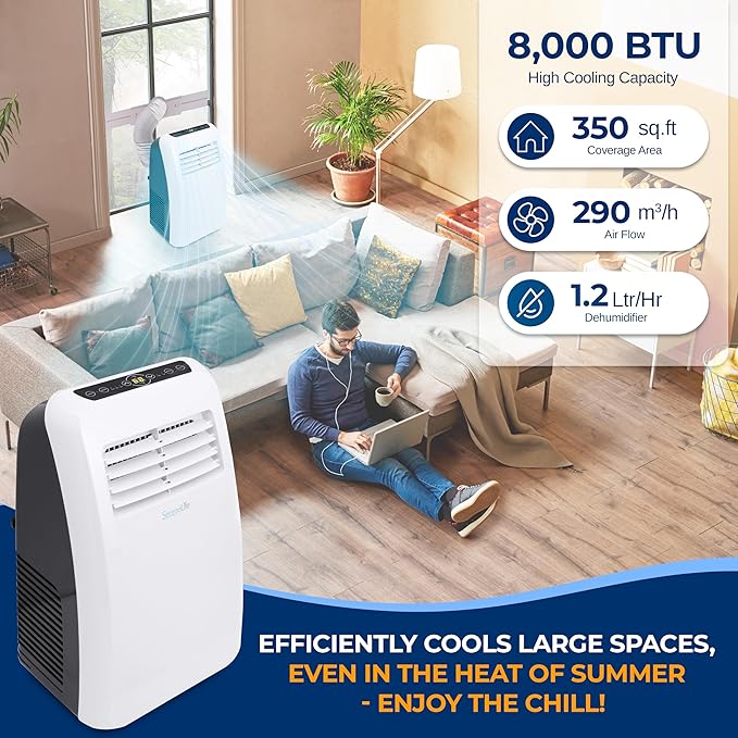 3-in-1 Portable Air Conditioner with Built-in Dehumidifier Function,Fan Mode, Remote Control, Complete Window Mount Exhaust Kit-DeskLoop Office