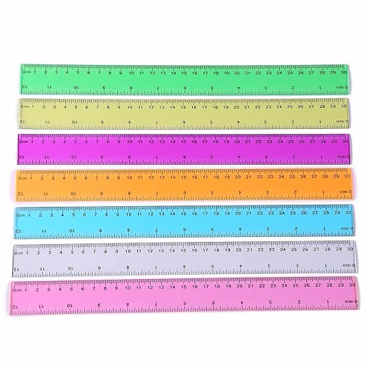 Ruler 12 inch Rulers for Kids Plastic Clear Ruler Bulk for Classroom School by monochef