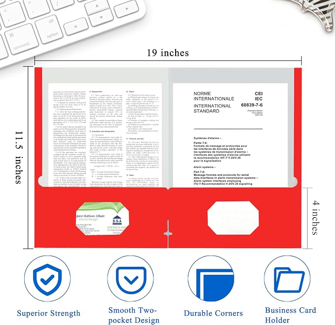 Zzrywuty File folders with Pockets, 25 Pack Paper Folders with Card Slot - Image 2