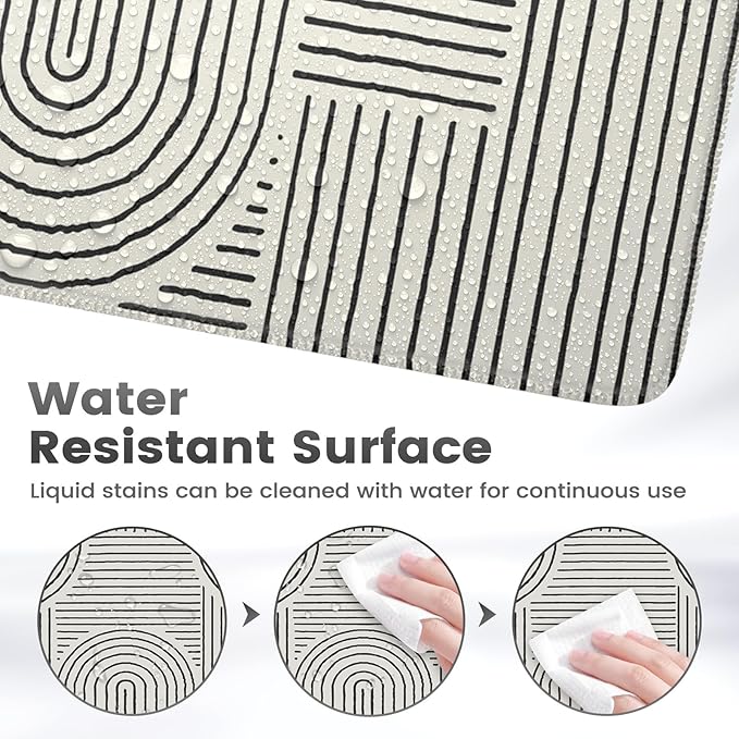 iCasso White Desk Matt for Desktop, Cute Desk Pad Mat, Large Mouse Pad - Image 5
