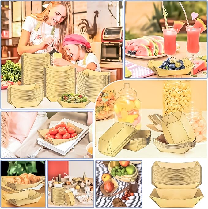 350 Pack 1Lb Paper Food Boat Trays Disposable Paper Boat Plates Containers - Image 7