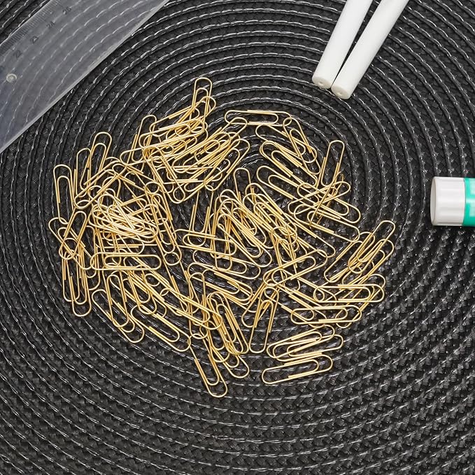 100 Pcs Gold Paper Clips, 1.1 Inch Colorful Paperclips | Colored Paper Clips - Image 3