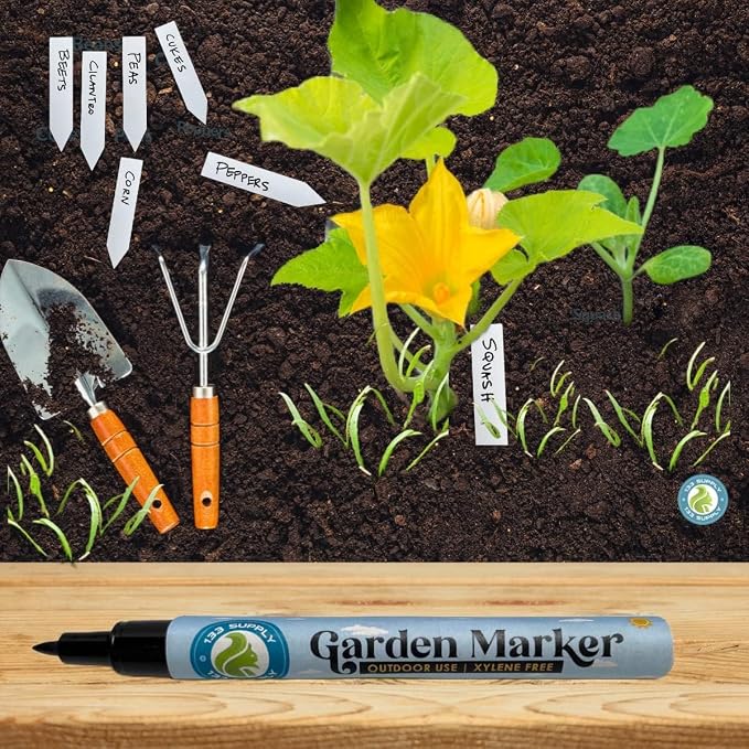 6 Pack Garden Marker Pen Permanent Markers Black - Image 3