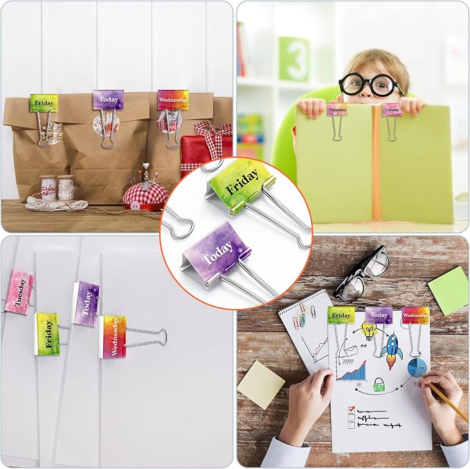 Tenare 6 Pieces Teacher Essentials Large Binder Clips 2 Inches Teacher Binder - Image 6