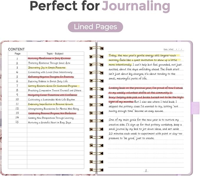 AHGXG Spiral Journal Notebook, 160 Lined Pages, A5 Medium Size, - Image 6