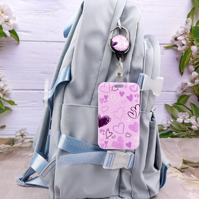 Purple ID Badge Holder Retractable Reel - Image 3