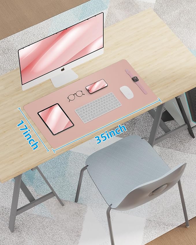 Makeup Mat for Vanity, PU Leather Desk Pad Blotter, Waterproof & Oilproof Desk - Image 6