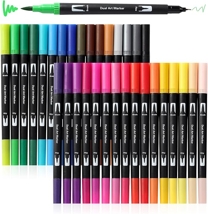 Peablce Art Markers Brush Pen Markers by Peablce