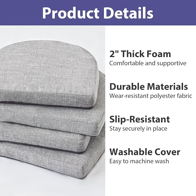 IPYNBAP Chair Cushions for Dining Chairs, Kitchen Chair Cushions, Non Slip - Image 2
