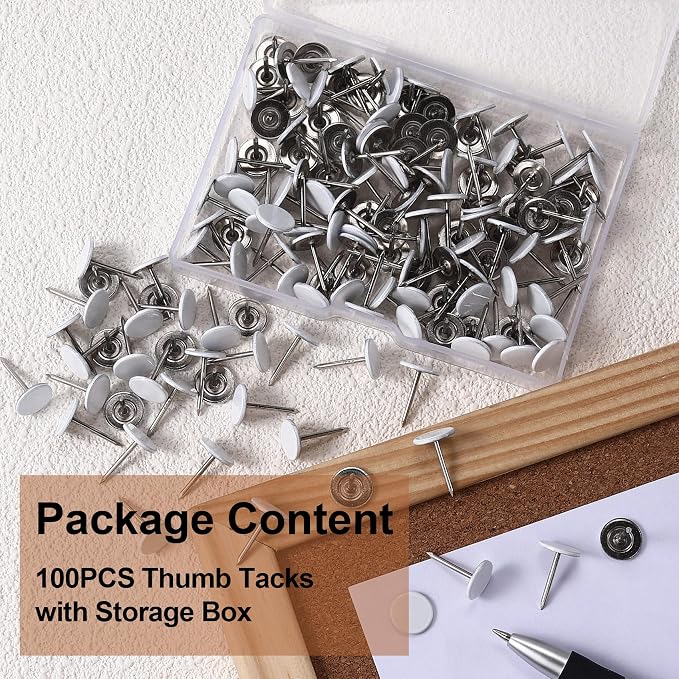 100pcs Metal Thumb Tacks, Heavy Duty Flat Head Push Pins, Upholstery Tacks - Image 3