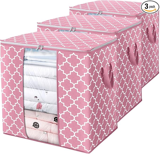 WISELIFE Storage Bags 3 Pack/100L Large Blanket Clothes Organization and by WiseLife