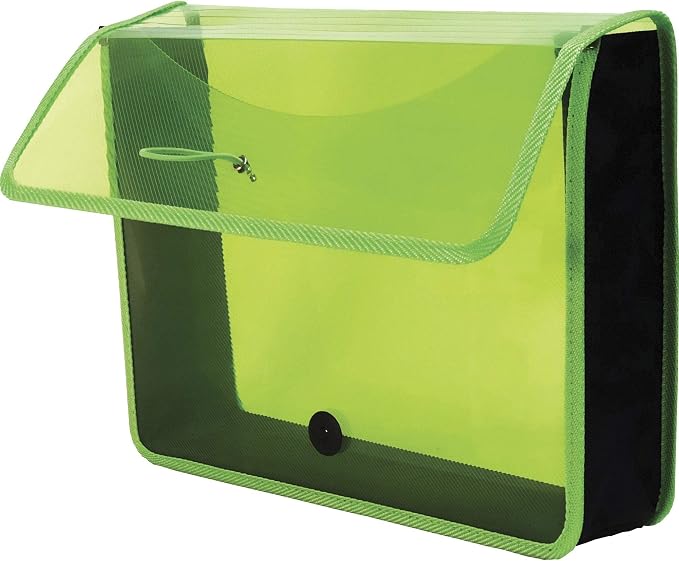 Lion Expand-N-File Poly Expanding Wallet, 3 inch Gusset, Transparent Green by LION